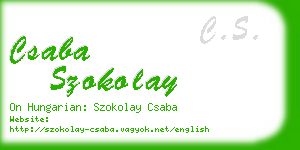csaba szokolay business card